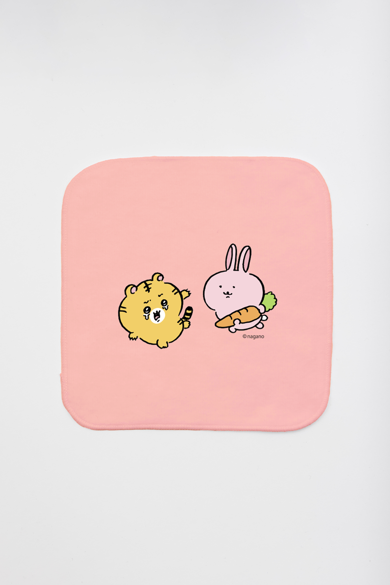 ピンクのウサギキャラクタータオル jagarikonikujaga___02_8a7ed19c